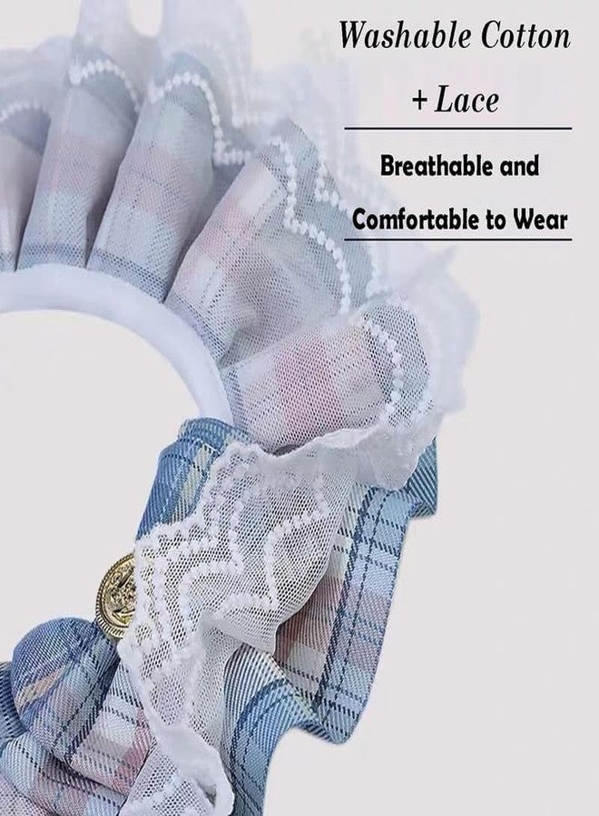 KittuPet طوق باندانا للقطط والكلاب من KittuPet، مريلة دانتيل، طوق وشاح للرقبة، باندانا أزرق، مقاس صغير - Image 4